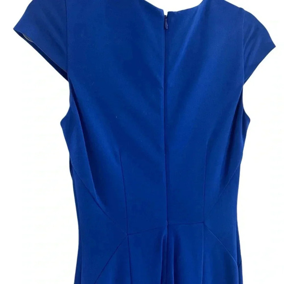 bebe Cobalt Blue Midi V-Neck Dress Size XS - Wedding Cocktail Party Dress - EUC - Picture 4 of 7